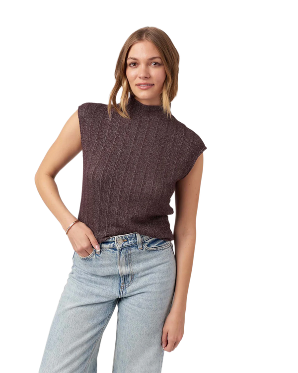 Project Social T COULD BE US MOCK NECK RIB SWEATER RIB TEE
