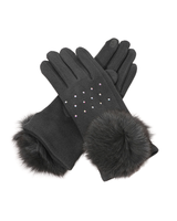 Fado FAUX FUR CUFF RHINESTONE EMBELLISHED GLOVES