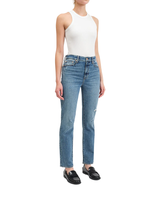 Daze SMARTY PANTS HIGH RISE SLIM STRAIGHT JEANS