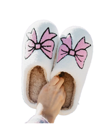 Katydid LIGHT PINK BOWS COQUETTE SLIPPERS