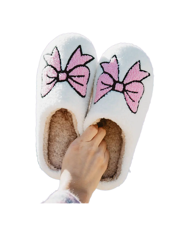 Katydid LIGHT PINK BOWS COQUETTE SLIPPERS