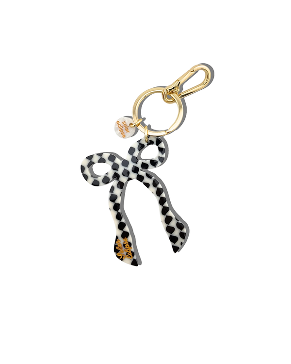 Solar Eclipse HAND PAINTED COQUETTE BOW BAG CHARM + KEYCHAIN