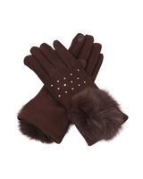 Fado FAUX FUR CUFF RHINESTONE EMBELLISHED GLOVES