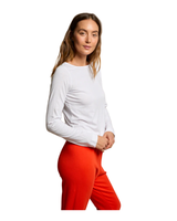 Perfect White Tee PARKER CRISPY COTTON LONG SLEEVE BOAT NECK TOP