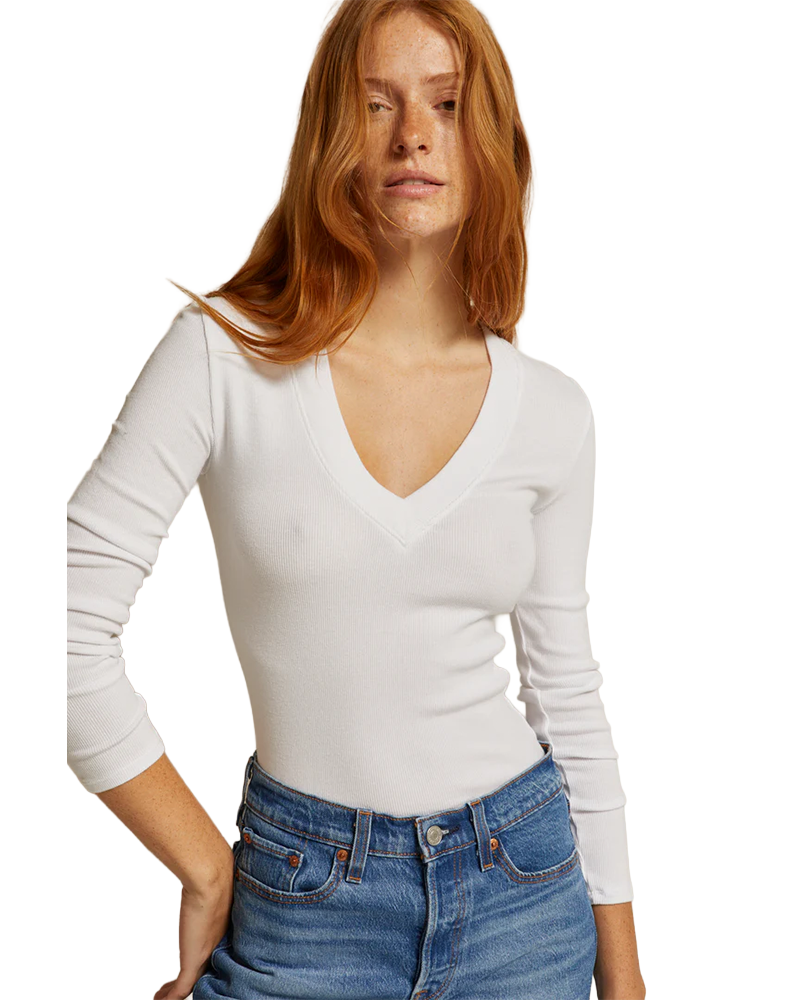 Perfectwhitetee  VIOLA LONGSLEEVE V NECK