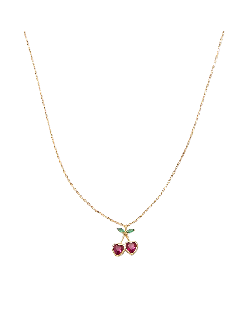 Lilla Haven HEART CHERRY PENDANT NECKLACE