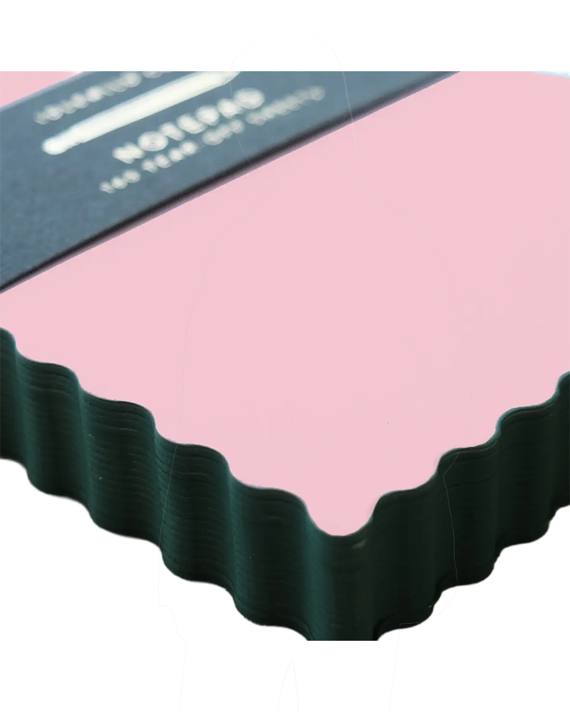 Idlewild Co. MINI WAVE SHAPED NOTEPAD Pink + Evergreen Edge