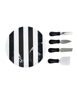 Core Home MARBLE CHEESE SET BLACK/WHITE