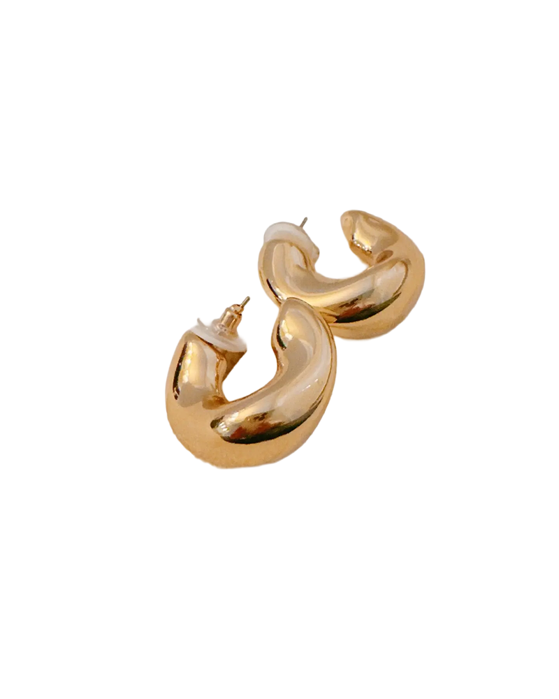 LIC E+Y ABSTRACT EDGY HOOP EARRINGS