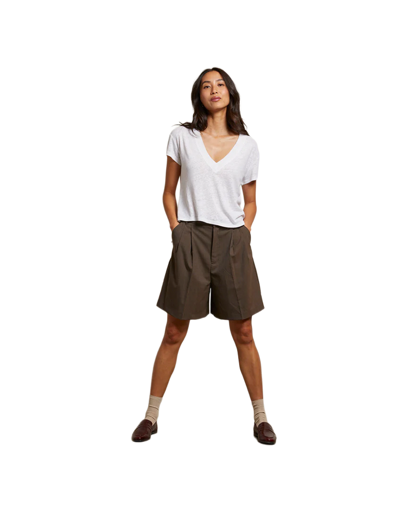 PerfectWhiteTee ROSIE LINEN JERSEY V-NECK