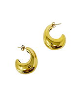 E+Y CRESCENT HALO GOLDEN HOOP EARRINGS