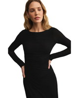 Z Supply SPELLBOUND MESH MIDI BLACK DRESS