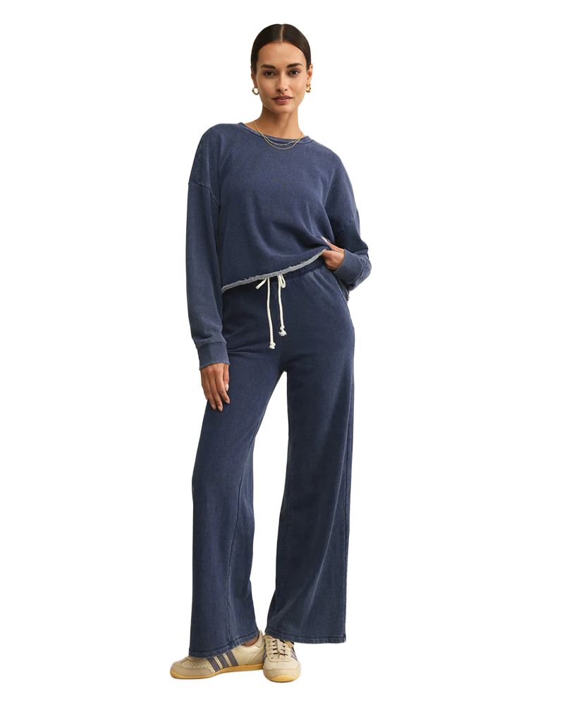 Z Supply CIRCUIT KNIT DENIM SWEATSHIRT