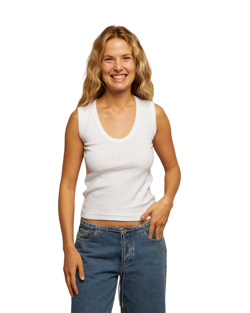 PerfectWhiteTee JORDAN POINTELLE U NECK TANK TOP