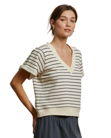 PerfectWhiteTee BRIGGS FRENCH TERRY SS ROLLED SLEEVE CREW SWEATSHIRT