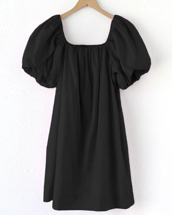 Greylin Hope Tulip Sleeve Popplin Dress In Black