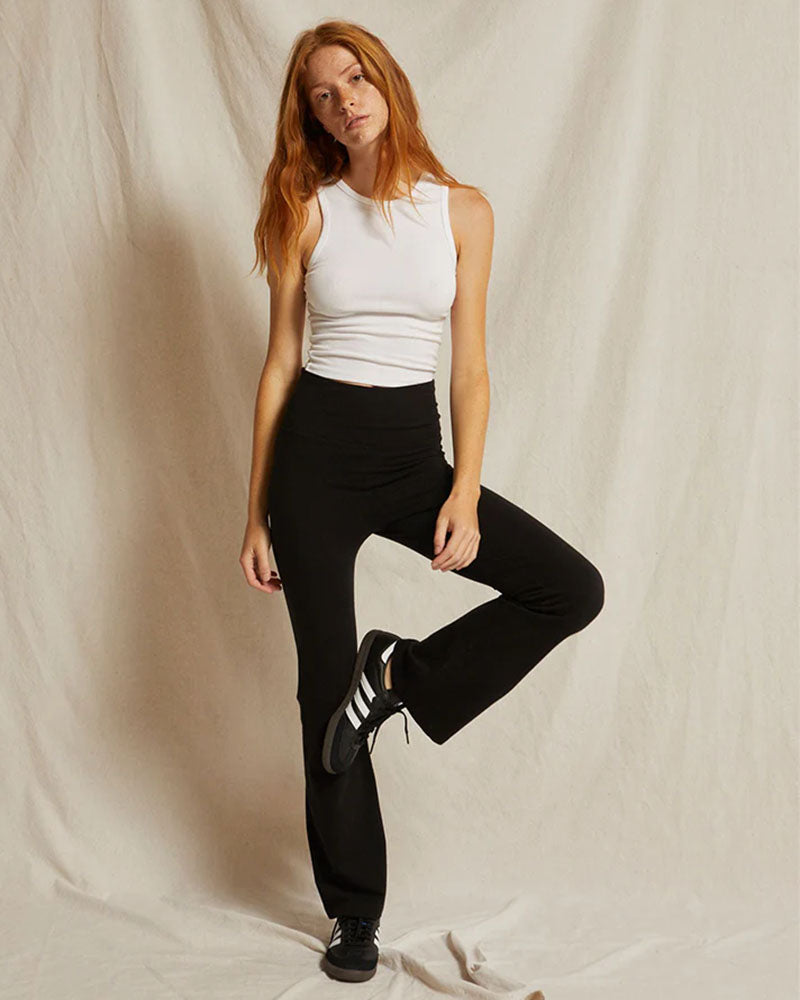Perfectwhitetee Lemmy Roll Over Pant In True Black