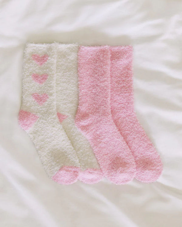 Z Supply 2 Pack Plush Lover Socks In Vanilla Ice