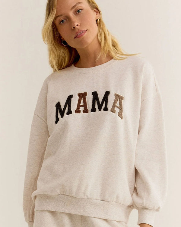 Z Supply Mama Sweatshirt In Light Oatmeal