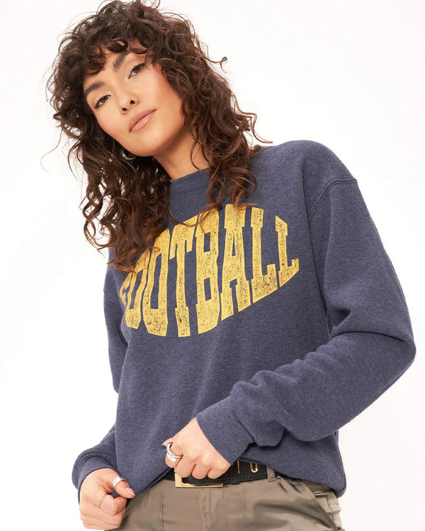 Project Social T Football Sweatshirt In Heather Nova Navy