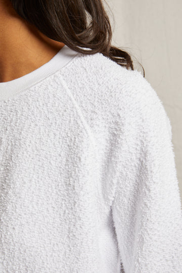 PerfectWhiteTee SAMI SUMMER BOUCLE LS RAGLAN CREW NECK