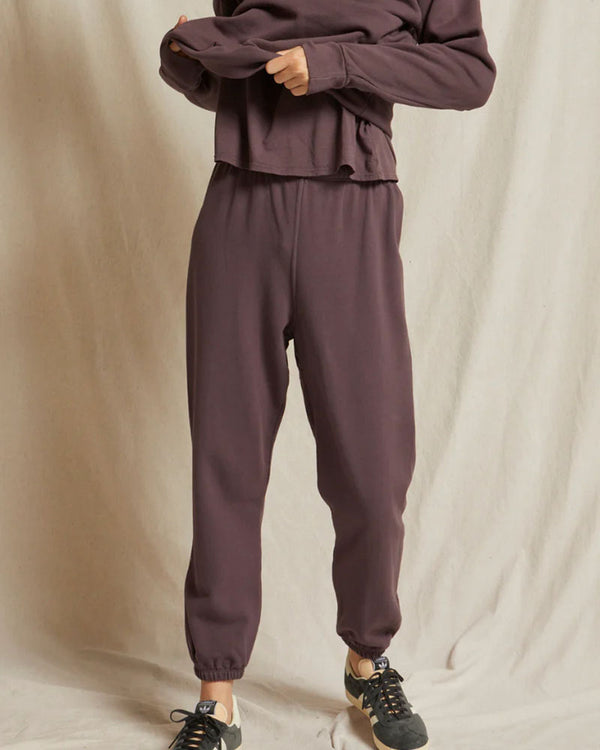 Perfectwhitetee Johnny French Terry Sweatpant In Black Cherry