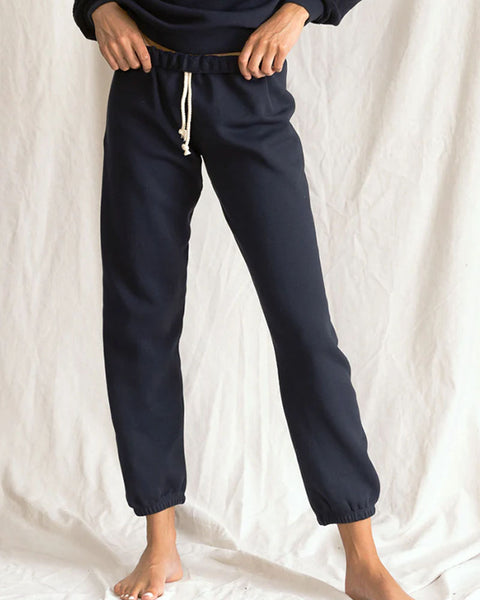 Perfectwhitetee Stevie Fleece Easy Sweatpant In Navy – Shopfado