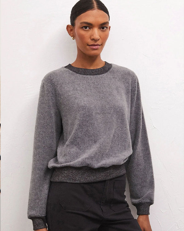 ZSupply Russel Cozy Pullover In Charcoal Heather