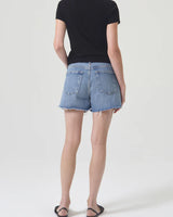 Agolde Parker Long Loose Fit Vintage Short In Lowkey