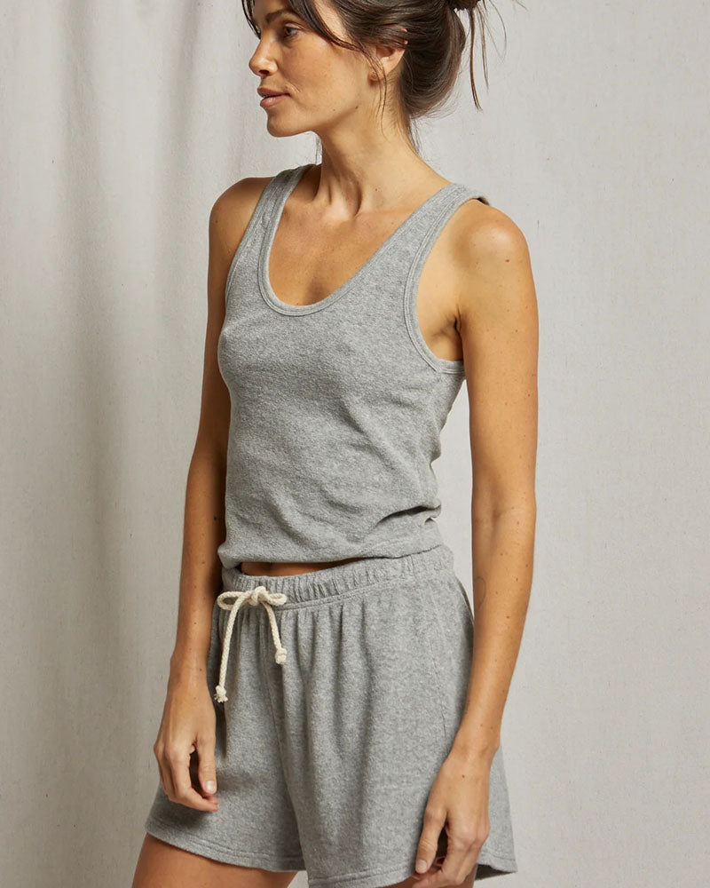 Perfectwhitetee Cruise Loop Terry Tank In Heather Grey