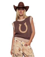 Urban Daizy WESTERN HORSESHOE CROCHET VEST