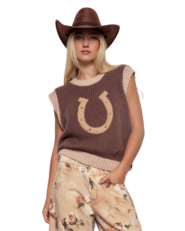 Urban Daizy WESTERN HORSESHOE CROCHET VEST