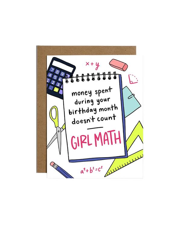 Brittany Paige GIRL MATH BIRTHDAY CARD