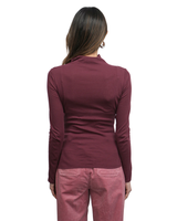 Greylin ASTRA HIGH NECK LOGN SLEEVE SHEER KNIT TOP