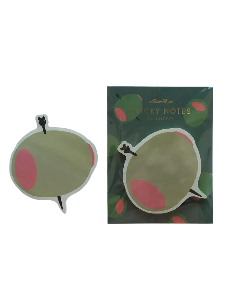 Idlewild Co. OLIVE DIE CUT STICKY NOTEPAD