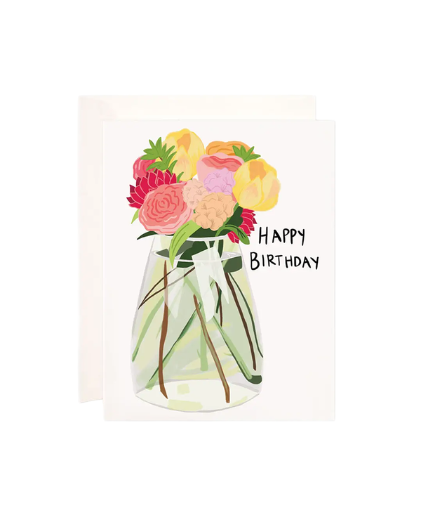 Bloomwolf Studio FLOWER VASE BIRTHDAY CARD