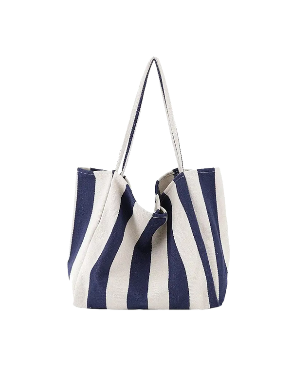 Josslyn ORGANIC STRIPED TRENDING DOUBLE POCKET TOTE BAG
