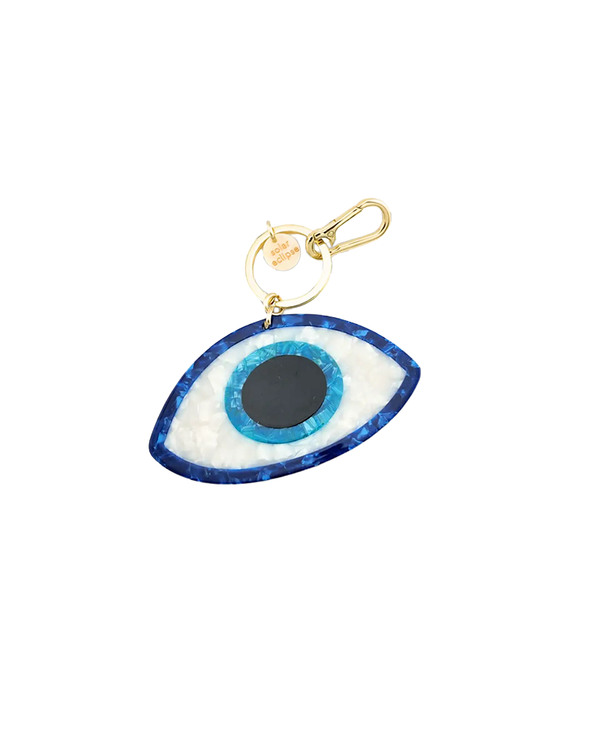 Solar Eclipse HAND-PAINTED EVIL EYE BAG CHARM + KEYCHAIN