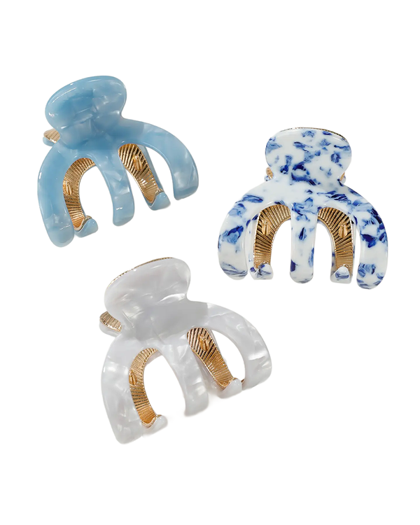 Adorro JADE COASTAL SMALL OCTOPUS METAL CLAW CLIP