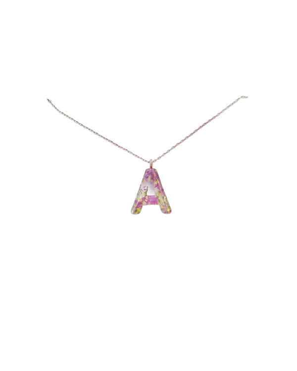 The Lucky Collective FLOWER FILLED INITIAL NECKLACE G
