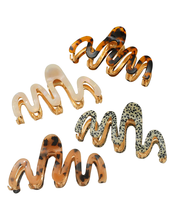 Adorro WILLOW CORE LARGE SQUIGGLE METAL CLAW CLIP
