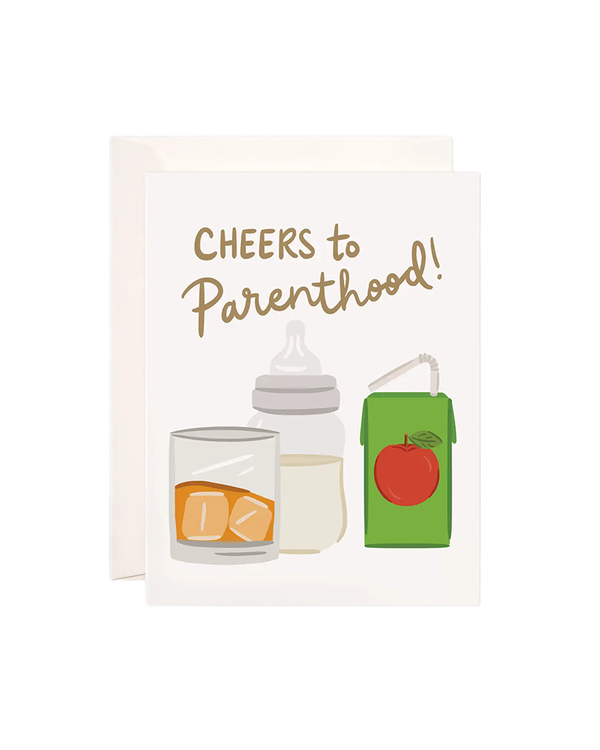 Bloomwolf Studio CHEERS TO PARENTHOOD New baby card