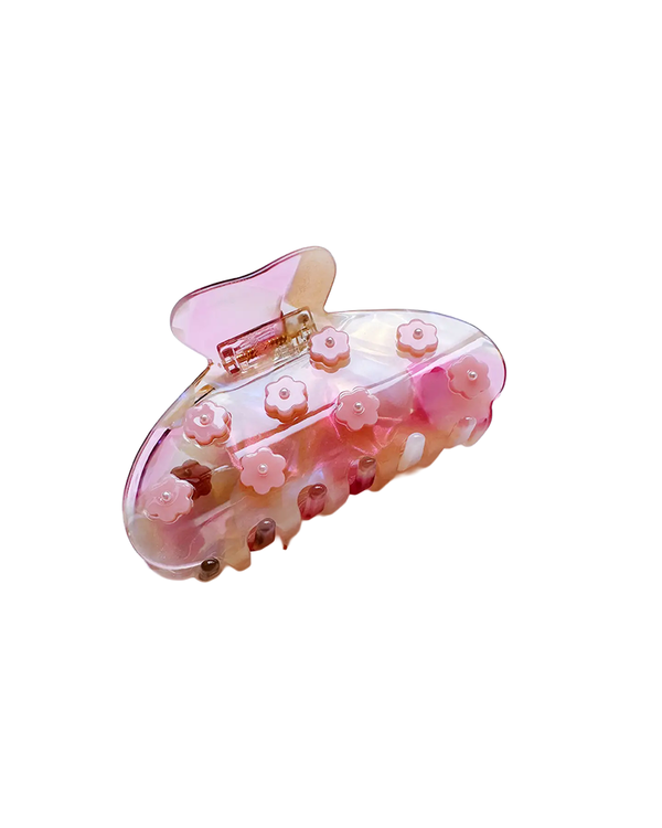 HAVE A NICE DAY IRIDESCENT PINK DAISY HAIR CLAW