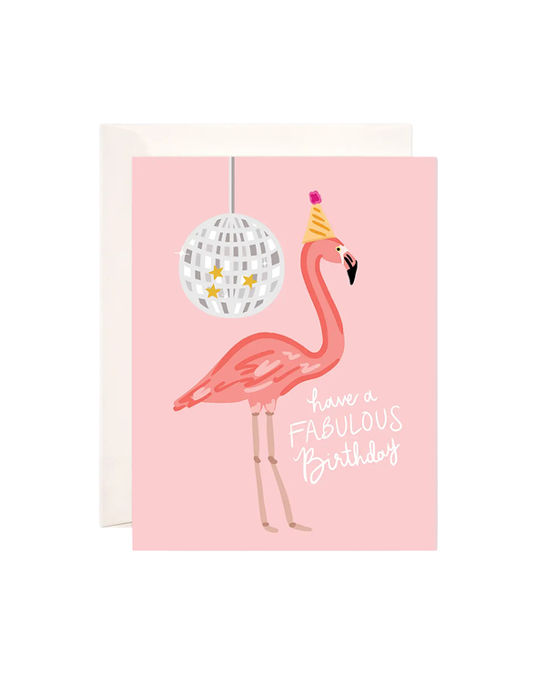 Bloomwolf Studio FABULOUS FLAMINGO BIRTHDAY CARD