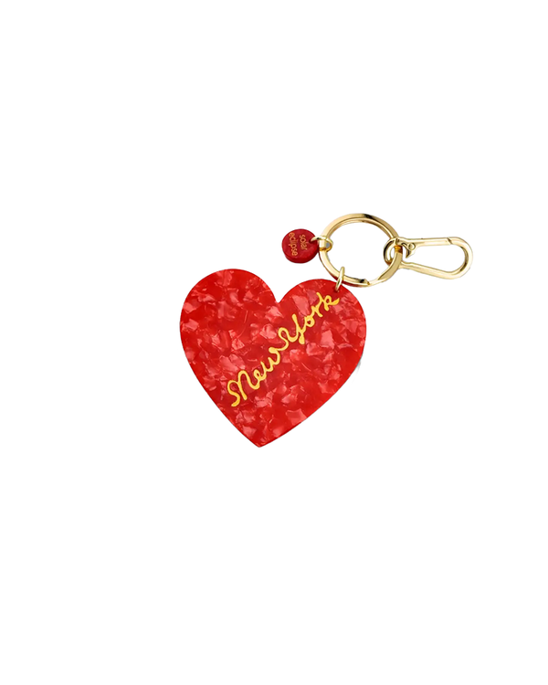 Solar Eclipse HAND-PAINTED NEW YORK HEART BAG CHARM + KEYCHAIN