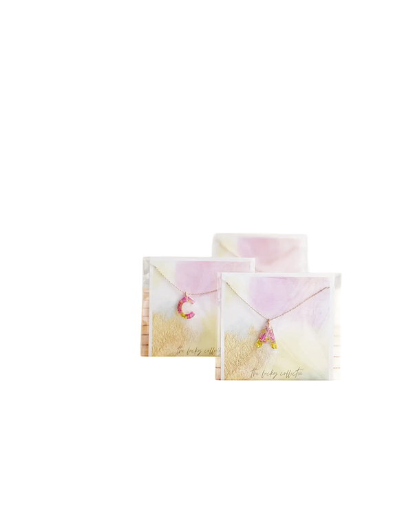The Lucky Collective FLOWER FILLED INITIAL NECKLACE G