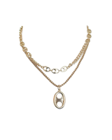 E+Y BUTTON CHARM GOLDEN NECKLACE SET