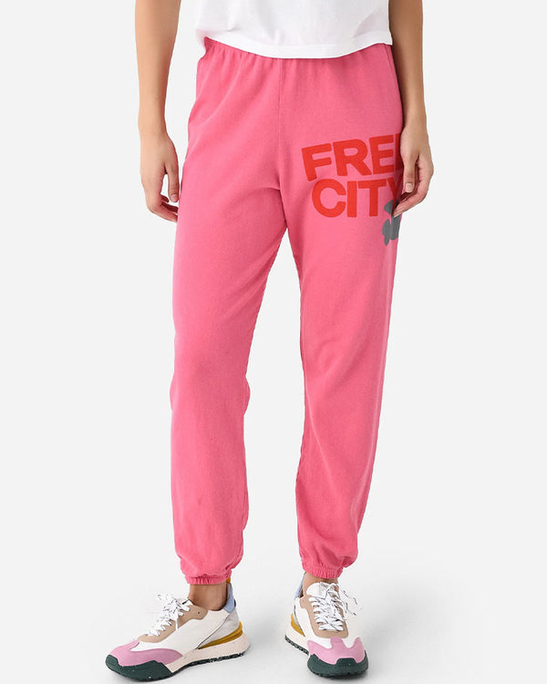 FreeCity Large Sweatpant In Pink Plant Silver