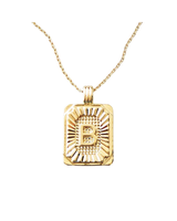 The Lucky Collective SQUARED INITIAL NECKLACE B