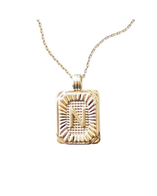 The Lucky Collective SQUARED INITIAL NECKLACE N